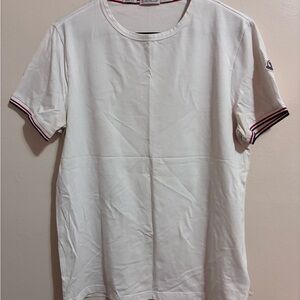 Moncler White T-Shirt with Red and Blue Accents